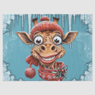 Wintermagie mit niedlicher Cartoon-Giraffe Seidenpapier