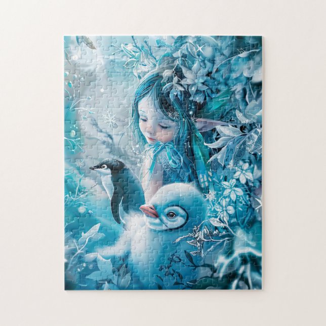 Wintermärchen mit Penguin Companion (Vertikal)