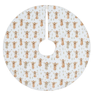 Wintermärchen neutrale Farben Baumrock Polyester Weihnachtsbaumdecke