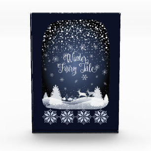 Wintermärchen Tale Night Fantasy Snowy Forest Fotoblock