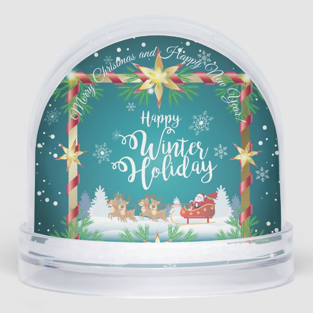 Wintermärchen Tale Santa Fantasy Schneewald Schneekugeln (Vorderseite)