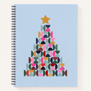 Wintermarkt 10 farbenfroher Weihnachtsbaum Notizbuch