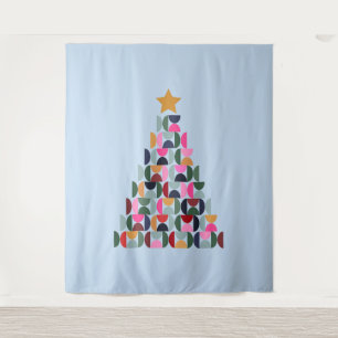 Wintermarkt 10 farbenfroher Weihnachtsbaum Wandteppich