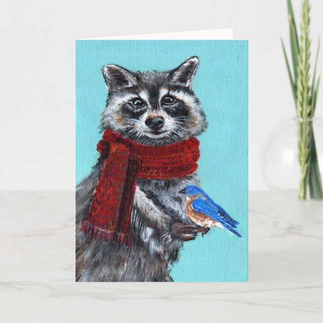 Wintermarsch mit Bluebird Karte (Vorderseite)