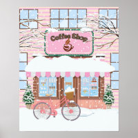 Wintermärsche, ein gemütlicher Coffee Shop im Schn