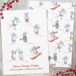 Wintermäuse Feiertagskarte<br><div class="desc">Kleine Mäuse, die im Winter Spaß haben, Ski fahren, Skaten, unter dem Mistleton küssen und im Allgemeinen das Leben genießen! Originelle Kunst von Nic Squirrell. Ändern Sie den Text für den Gruß und Namen, um anzupassen.</div>