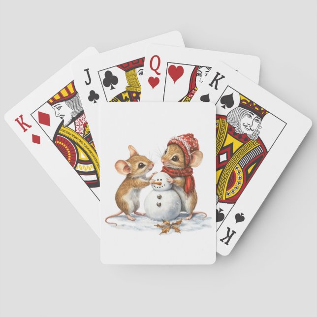 Wintermäuse Spielkarten (Rückseite)