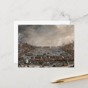 Wintermesse an der Themse, London Postkarte