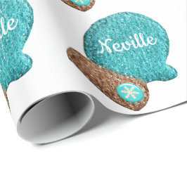 Wintermitten niedliche Schneeflocke Geschenkpapier