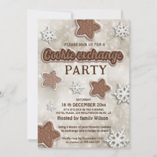 Wintermodernes Party für den Kochaustausch Einladung