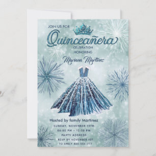 Wintermodernes Watercolor Handgezogenes Ballkleid Einladung