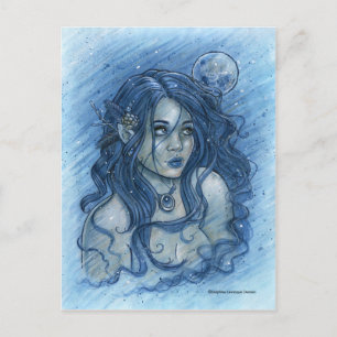 Wintermondpostkarte Postkarte