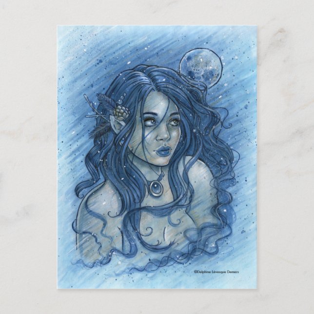 Wintermondpostkarte Postkarte (Vorderseite)