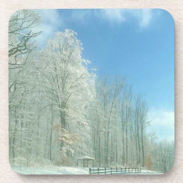 Wintermorgen Getränkeuntersetzer (Vorderseite)