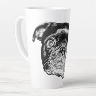 Wintermorgen-Mops-Schatten Milchtasse