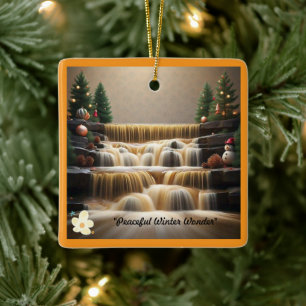 "Winternacht Friedlich" Keramikornament