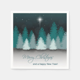 Winternacht mit Stern von Bethlehem Serviette