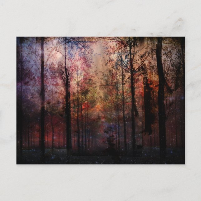 Winternacht Postkarte (Vorderseite)