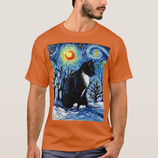 Winternacht Tuxedo Cat T-Shirt