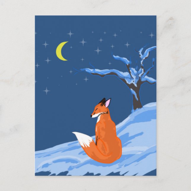 Winternachtsfox Postkarte (Vorderseite)