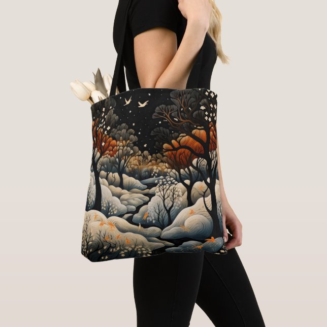 Winternachtslandschaft Tasche (Von Nahem)