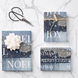Winternachtsschnee Weihnachten Geschenkpapier Set