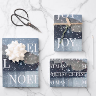 Winternachtsschnee Weihnachten Geschenkpapier Set