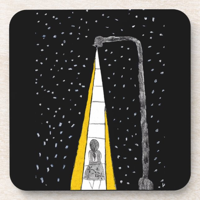 Winternachtsspaziergang Untersetzer (Vorderseite)