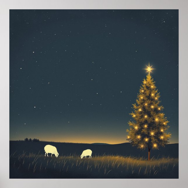 Winternachtswertpapier Poster (Vorne)