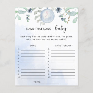 Wintername des Liedes Baby Dusche Spiel