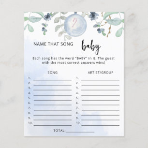 Wintername dieses Lied Babyshower-Spiel
