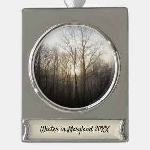 Winternebel Naturfotografie Banner-Ornament Silber