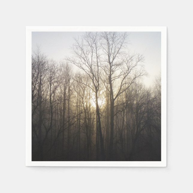 Winternebel Naturfotografie Serviette (Vorderseite)