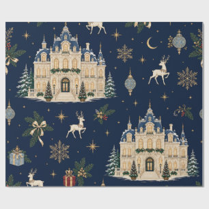 Winterpalais-Navy-Weihnachtsgeschenkpapier Geschenkpapier