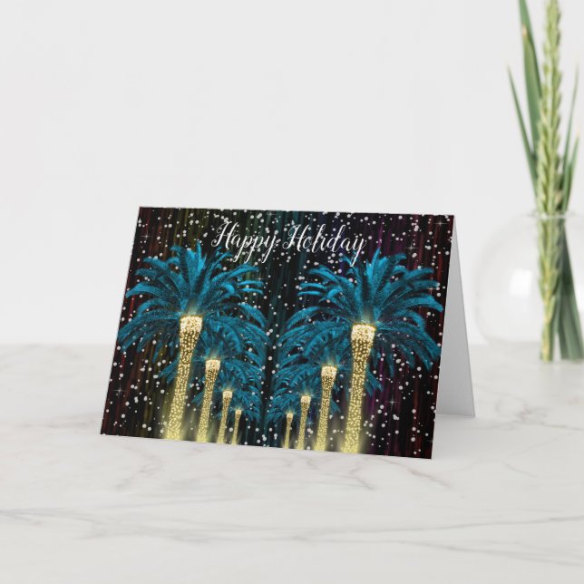 Winterpalme Feiertagskarte (Vorderseite)