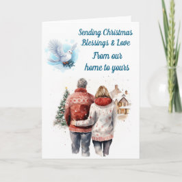 Winterpärchen-Weihnachtskarte Karte