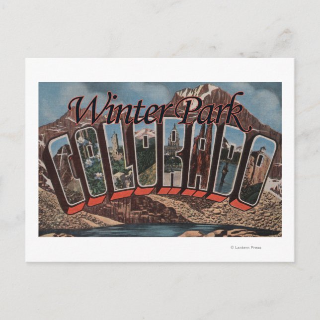Winterpark, Colorado - Große Briefmarkenszenen Postkarte (Vorderseite)