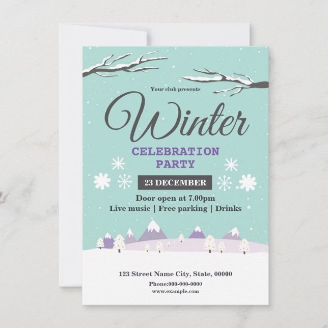 Winterparty-Einladung Einladung (Vorderseite)