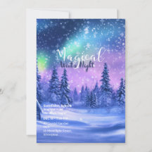 Winterparty-Einladung – Elegantes schneebedecktes 
