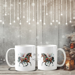 Winterpferd mit Blume Kaffeetasse