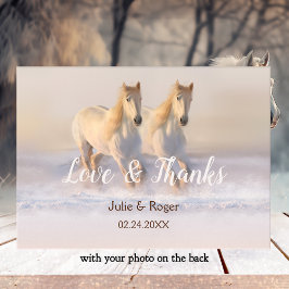 Winterpferde Foto Hochzeit Dankeschön Karte