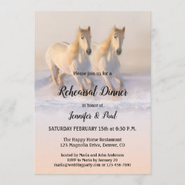 Winterpferde im Schnee Probe Abendessen Einladung