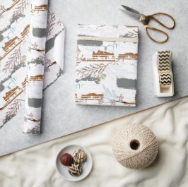 Winterpferde Magnolias Geschenkpapier