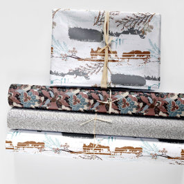 Winterpferde Magnolias Geschenkpapier Set