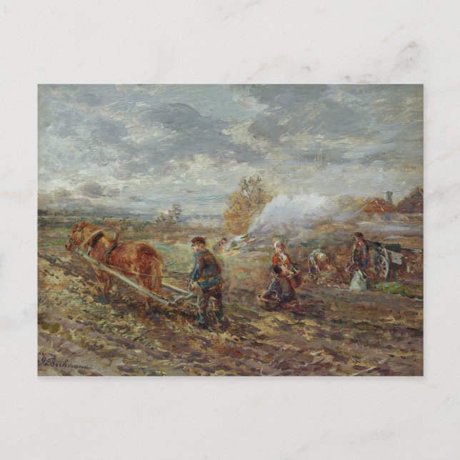 Winterpflügen Postkarte (Vorderseite)