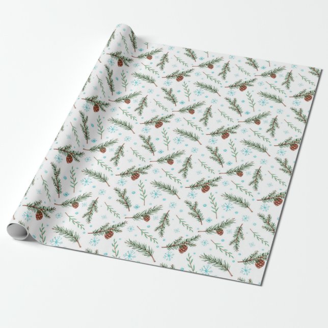 Winterpineconverpackungspapier Geschenkpapier (Ungerollt)