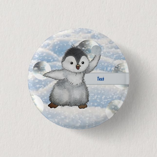 Winterpinguin  button (Vorderseite)