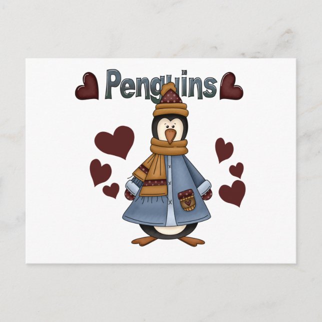 Winterpinguin-Hemden und -Geschenke Postkarte (Vorderseite)