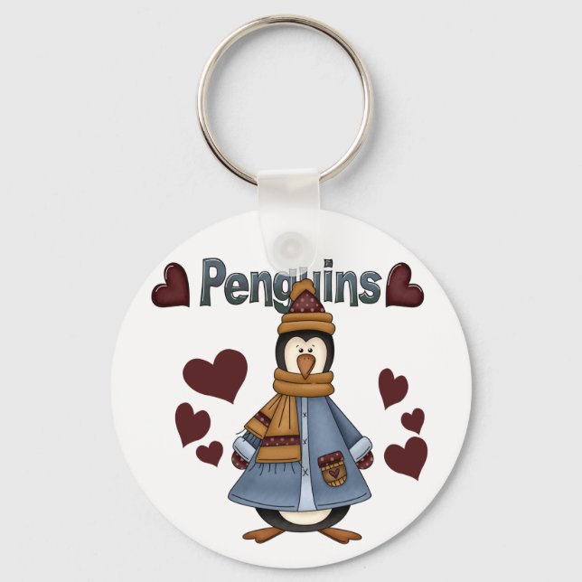 Winterpinguin-Hemden und -Geschenke Schlüsselanhänger (Vorderseite)