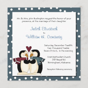 Winterpinguine in der Liebe Einladung zur Hochzeit